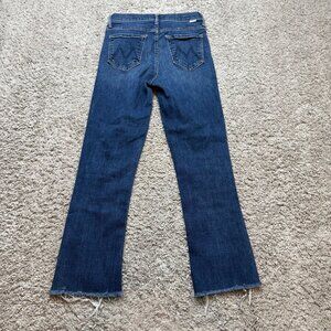 Mother Jeans High Waisted Runaway Crop In Teaming Up Raw Hem Womens Size 24